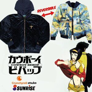 Rare COWBOY BEBOP Reversible Hoodie Jacket Official Licensed Atsuko Spike Small